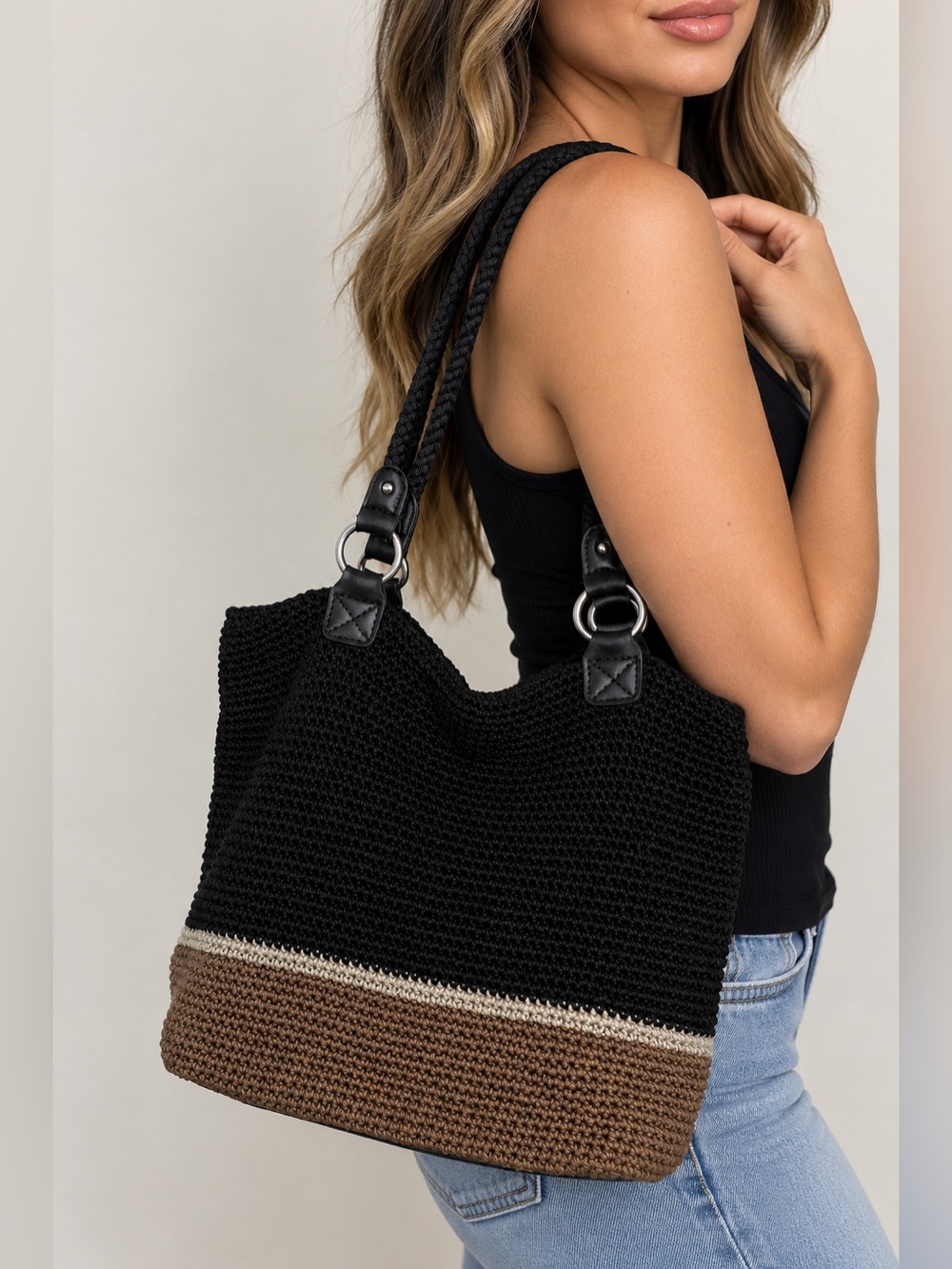 Croft & Barrow Color-Block Crochet Shoulder Bag